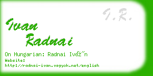 ivan radnai business card
